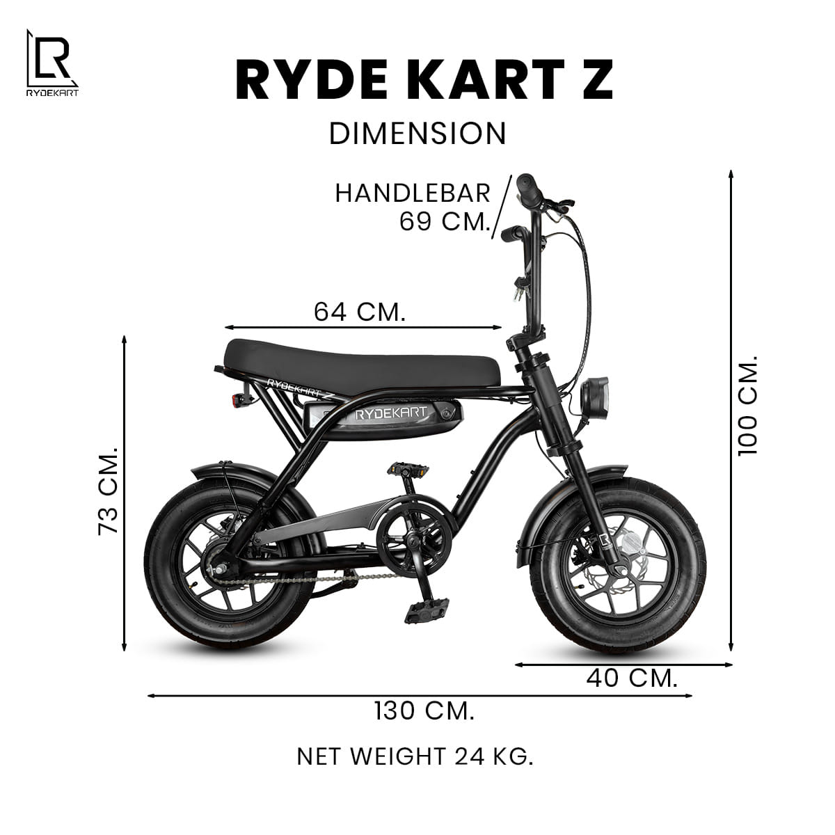 จักรยานไฟฟ้า RYDEKART - รุ่น RYDE KART Z สี MIDNIGHT BLACK_5